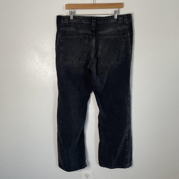 ASOS DESIGN Jeans Mens 33x32 Black Seamed Panel Straight Leg Denim Grunge Casual - Picture 4 of 11